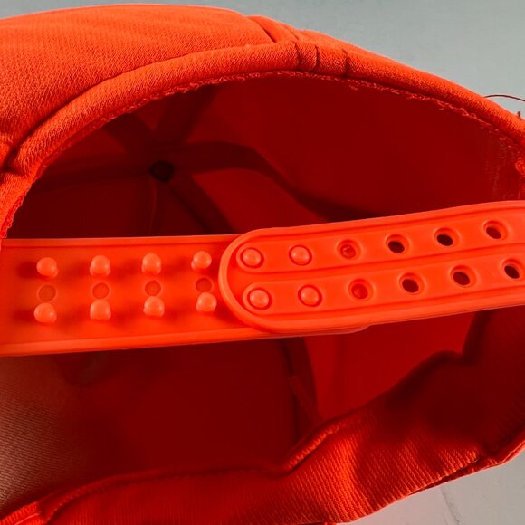 Vintage 90s/80s Deer Hunting Rope Adjustable Snap Back Hat Orange Faded Cap - Picture 10 of 12